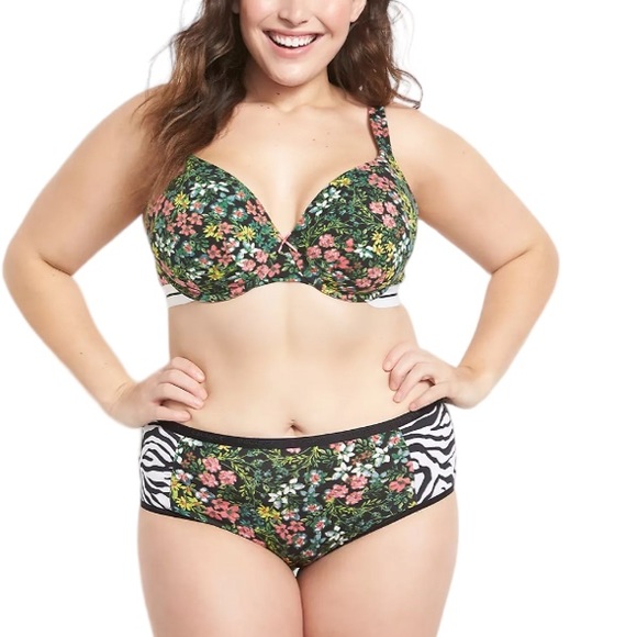 Cacique Lightly Lined Full Coverage Bra Size 48D Tropical Print - Picture 2 of 12